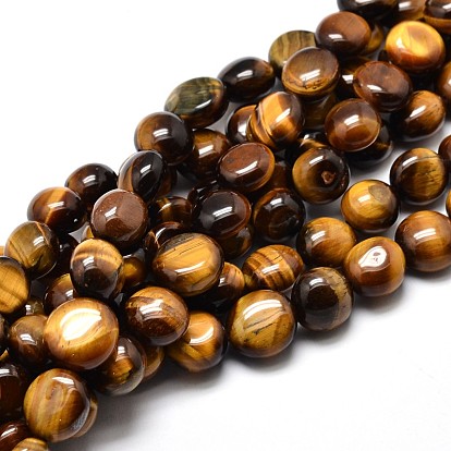 Natural Tiger Eye Nuggets Beads Strands, Tumbled Stone, 4~8x6~9x5~7mm, Hole: 1mm, about 15.3 inch ~15.7 inch