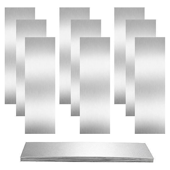 45Pcs 9 Styles 304 Stainless Steel Sheets, Rectangle