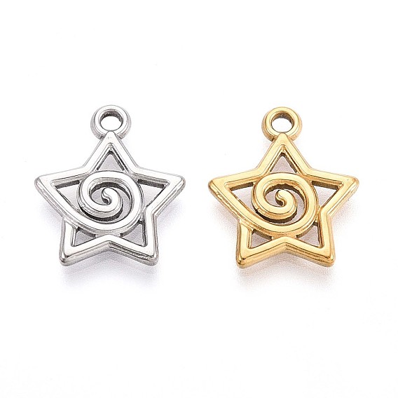 304 подвески из нержавеющей стали, звезда очарование, ионное покрытие (ip)