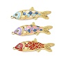 304 подвески из нержавеющей стали, рыба, с эмалью, золотые