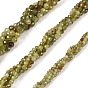 Естественный зеленый гранат бисер нитей, круглые, граненые