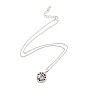 Glass Lotus Pendant Necklace, Platinum Alloy Yoga Theme Necklace