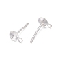 925 Sterling Silver Stud Earring Findings, with 925 Stamp