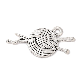 Yarn Tibetan Style Zinc Alloy Pendants, Lead Free & Cadmium Free, 13x26x1.5mm, Hole: 2mm, about 1166pcs/500g