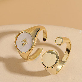 Retro Shell Zircon Ring for Women - Fashionable, Minimalist and Elegant Jewelry