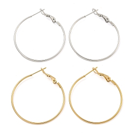 202 Stainless Steel Hoop Earring, with 304 Stainless Steel Pins for Women