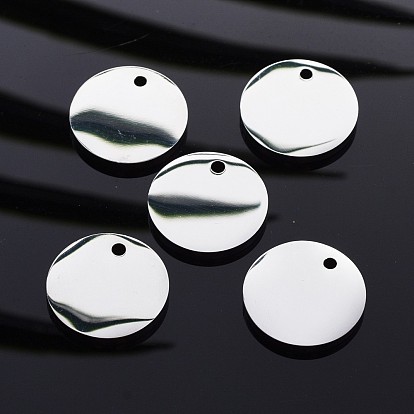 304 Stainless Steel Pendants, Manual Polishing Double Sided, Blank Stamping Tags, Flat Round