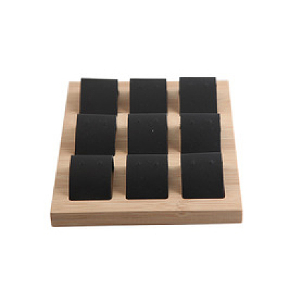 Beech Wood 3 Tier Earring Displays, Removable Display Stand, with Faux Suede