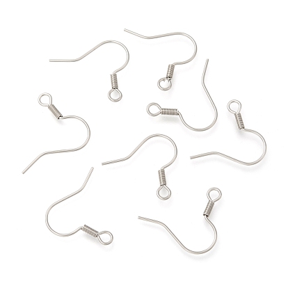316 Surgical Stainless Steel Earring Hooks, with Horizontal Loop, Ear Wire