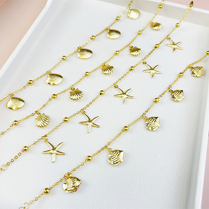 Браслеты из нержавеющей стали с подвесками в виде морских животных, золотые