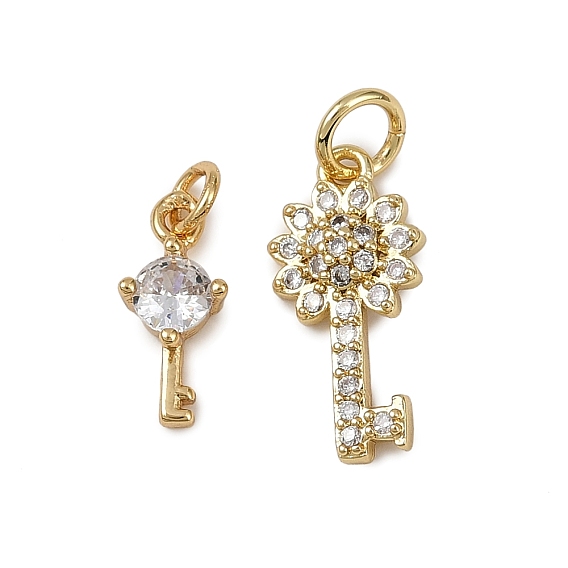 Латунные микро проложить кубического циркония подвески, Брелоки для ключей, с целью перехода в кольце, долговечный, без кадмия и без свинца, стойки покрытие