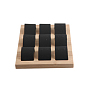 Beech Wood 3 Tier Earring Displays, Removable Display Stand, with Faux Suede