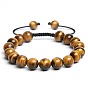 Мужской браслет ручной работы из бисера с натуральным камнем тигровый глаз и агатом, ювелирные изделия с одной петлей