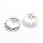 Alloy Links, Lead Free and Cadmium Free, Flat Round, Antique Silver, 36.5mm long, 33.5mm wide, 1mm thick, hole: 2mm