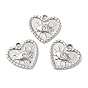 304 Stainless Steel Pendants, with Crystal Rhinestone, Heart with Eye Charms