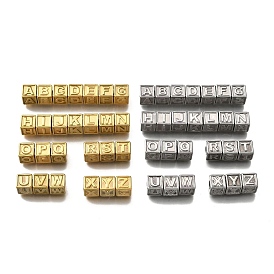 26 шт. 26 стили 304 кубические бусины из нержавеющей стали, Письмо ~ Z