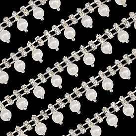 Железо горный хрусталь чашка цепи, с имитацией жемчуга, круглые, с карточной бумагой