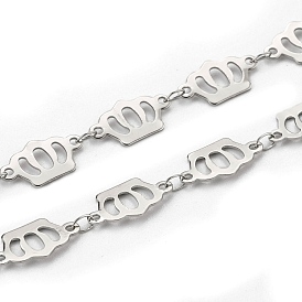304 Stainless Steel Crown Link Chains, Soldered, with Spool