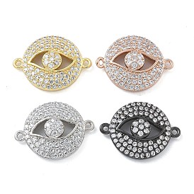 Покрытие стойки латунь микро паве прозрачные подвески для глаз с кубическим цирконием, долговечный, без свинца и без кадмия