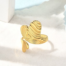 304 Кольца-манжеты в форме сердца из нержавеющей стали для женщин, ионное покрытие (ip)