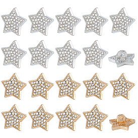 40 шт. 2 цвета 1-отверстие сплава стразов кнопки, звезда