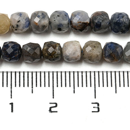 Natural Sodalite Beads Strands, Faceted, Grade AB, Cube