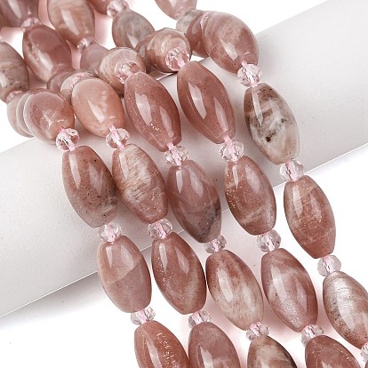 Натуральный Sunstone бисер пряди, рис, с бисером