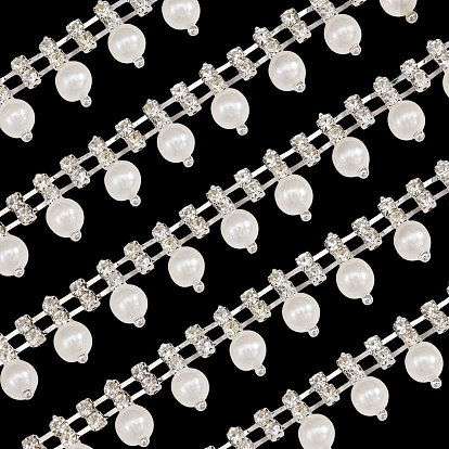 Железо горный хрусталь чашка цепи, с имитацией жемчуга, круглые, с карточной бумагой