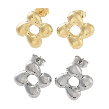 Железное покрытие (IP) 304 Серьги-гвоздики из нержавеющей стали для женщин, цветок