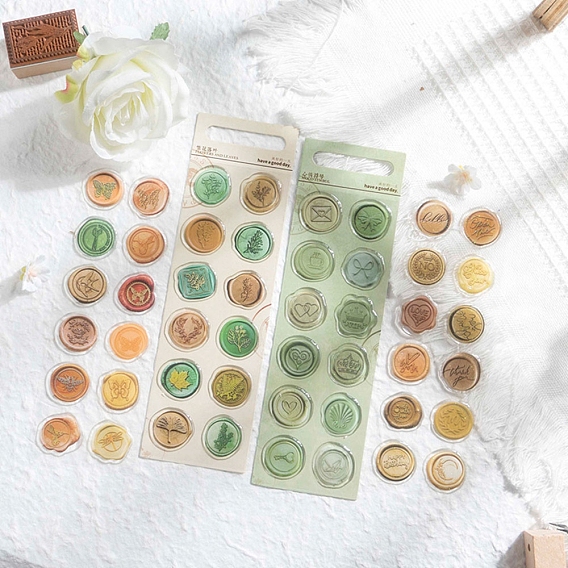 Наклейки из пвх сургучной печатью, Самоклеящиеся сургучные наклейки для свадебных приглашений, конвертов на день Святого Валентина, подарочная упаковка, скрапбукинг