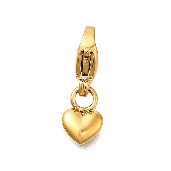 Сердце 304 подвесные украшения из нержавеющей стали, ионное покрытие (ip), с застежкой омар коготь