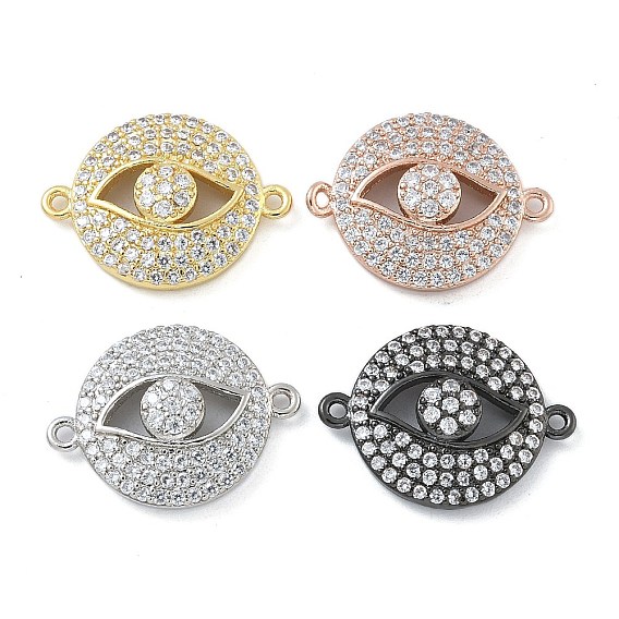 Покрытие стойки латунь микро паве прозрачные подвески для глаз с кубическим цирконием, долговечный, без свинца и без кадмия