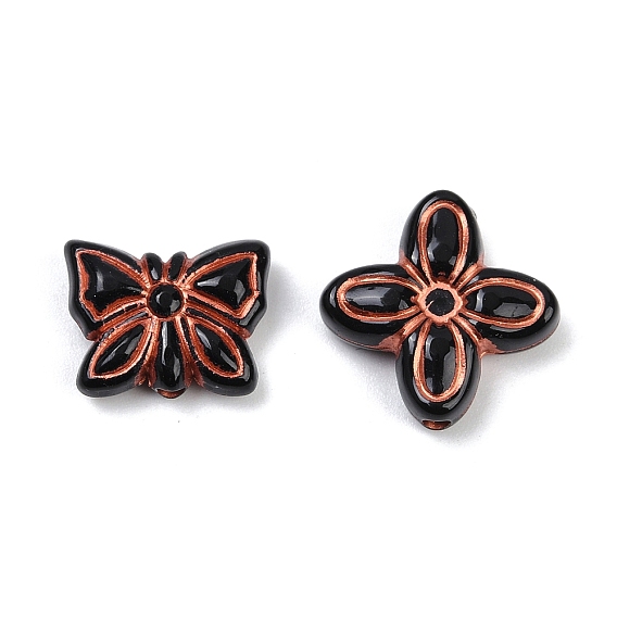 Непрозрачные акриловые бусины, красный цвет заплетен