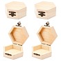 Pine Storage Box, with Iron Findings, Hexagon