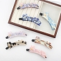Cute Cat Cellulose Acetate Banana Hair Clips, with Rhinestone, Hair Accessories for Girls