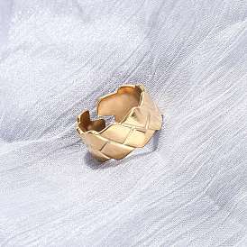 304 открытые манжеты из нержавеющей стали для женщин, ромб, ионное покрытие (ip)