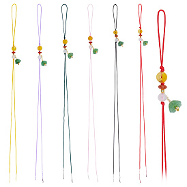 6 шт. 6 цветной ремешок для мобильного телефона со стеклянными бусинами, Цепочка из сплава Cupule для телефона с защитой от потери для женщин и девочек