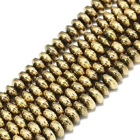Electroplate Non-magnetic Synthetic Hematite Beads Strands, Rondelle