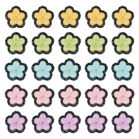 50шт. 5 цвета сакура непрозрачные смоляные кабошоны