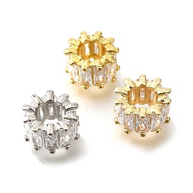 Латунь микро проложить кубический цирконий европейский спейсер бисер, колонка, стойки покрытие, долговечный