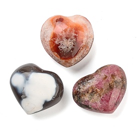 Natural Gemstone Heart Love Healing Stones, Reiki Energy Balancing Meditation Gift