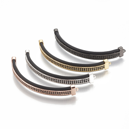 Brass Micro Pave Cubic Zirconia Links