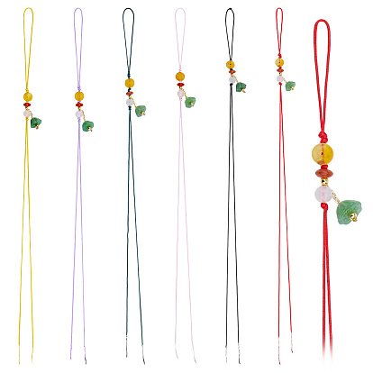 6 шт. 6 цветной ремешок для мобильного телефона со стеклянными бусинами, Цепочка из сплава Cupule для телефона с защитой от потери для женщин и девочек