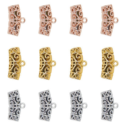 Alloy Tube Bails, Loop Bails, Curved Tube Filigree Bail Beads