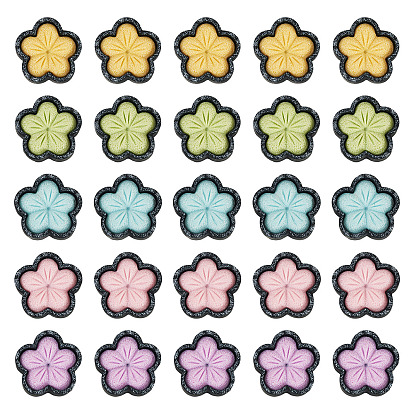 50шт. 5 цвета сакура непрозрачные смоляные кабошоны