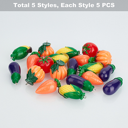 Nbeads DIY Vegetables Themed Keychain Making Kits, Resin Pendants, Resin Keychain, 316 Stainless Steel Keychain Clasp Findings