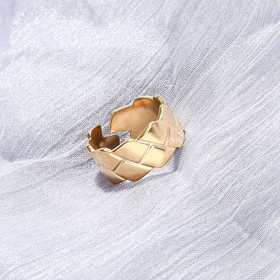 304 открытые манжеты из нержавеющей стали для женщин, ромб, ионное покрытие (ip)