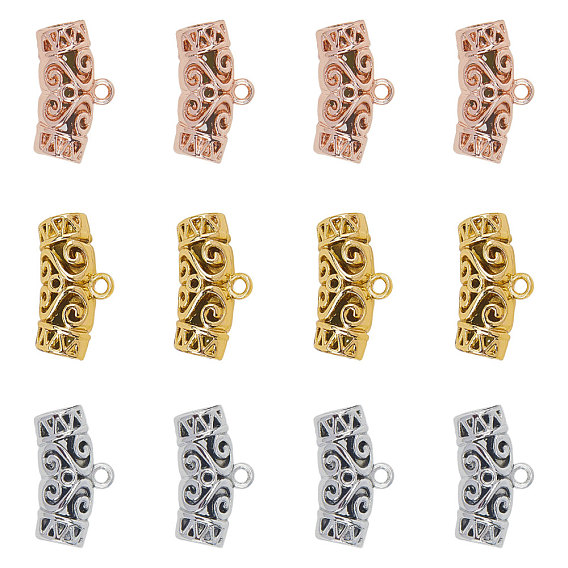 Alloy Tube Bails, Loop Bails, Curved Tube Filigree Bail Beads