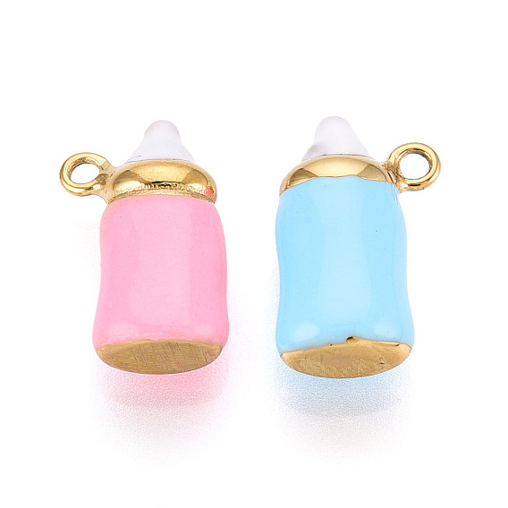 304 нержавеющей стальной эмали подвески, бутылка, ионное покрытие (ip), реальный 18 k позолоченный