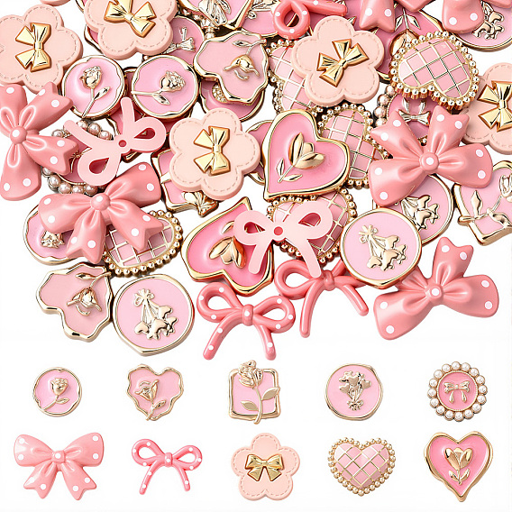 60шт. кабошоны из эмалевой смолы, разнообразные